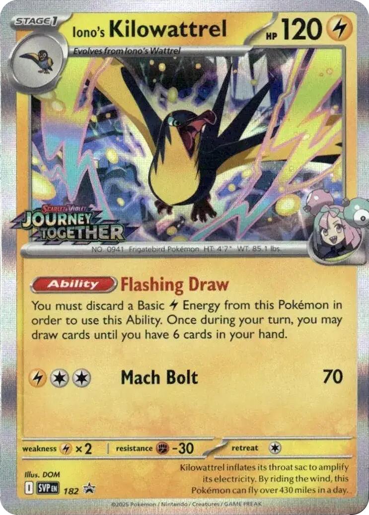 Iono's Kilowattrel (Prerelease) [Scarlet & Violet: Black Star Promos] | Exor Games Bridgewater