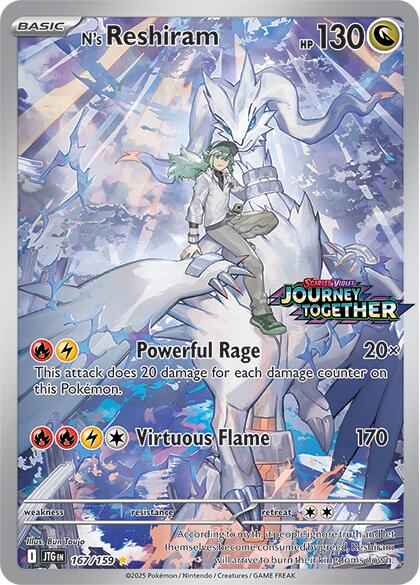 N's Reshiram (167/159) (Journey Together Stamp) [Scarlet & Violet: Journey Together] | Exor Games Bridgewater