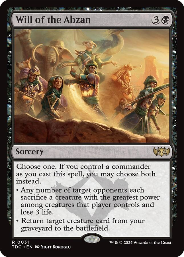 Will of the Abzan [Tarkir: Dragonstorm Commander] | Exor Games Bridgewater