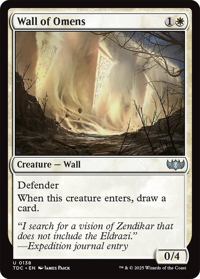 Wall of Omens [Tarkir: Dragonstorm Commander] | Exor Games Bridgewater