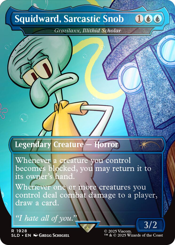 Squidward, Sarcastic Snob - Grazilaxx, Illithid Scholar (Rainbow Foil) [Secret Lair Drop Series] | Exor Games Bridgewater