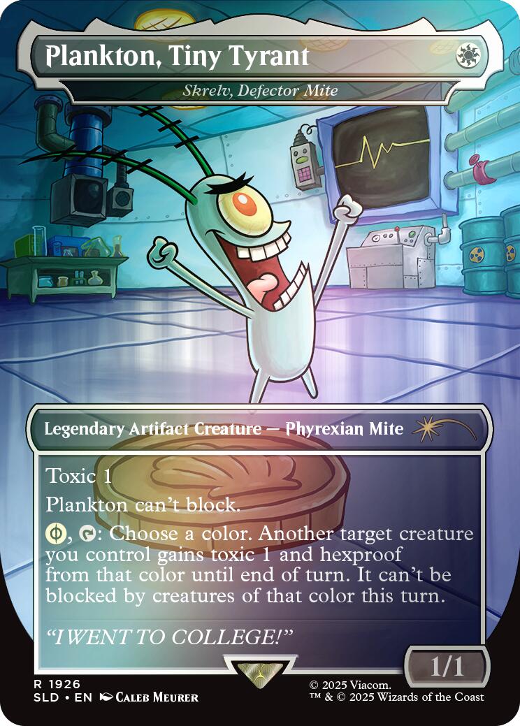 Plankton, Tiny Tyrant - Shrelv, Defector Mite (Rainbow Foil) [Secret Lair Drop Series] | Exor Games Bridgewater