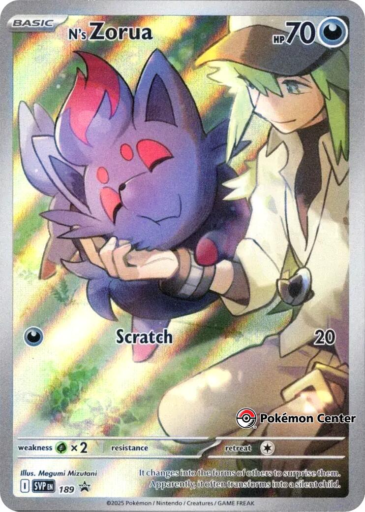 N's Zorua (SVP189) (Pokemon Center Exclusive) [Scarlet & Violet: Black Star Promos] | Exor Games Bridgewater