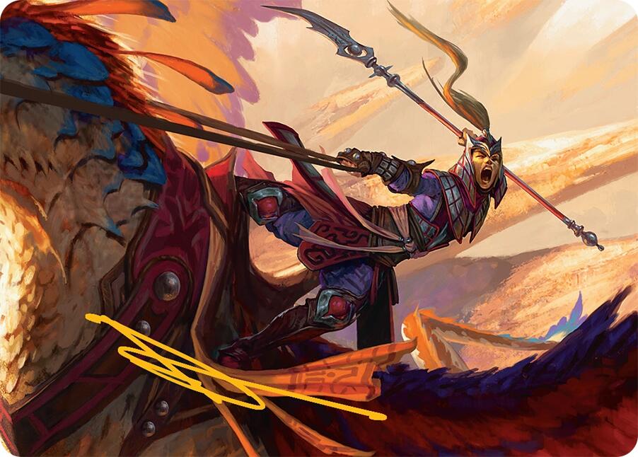 Dragonback Lancer Art Card (3/54) (Gold-Stamped Signature) [Tarkir: Dragonstorm Art Series] | Exor Games Bridgewater