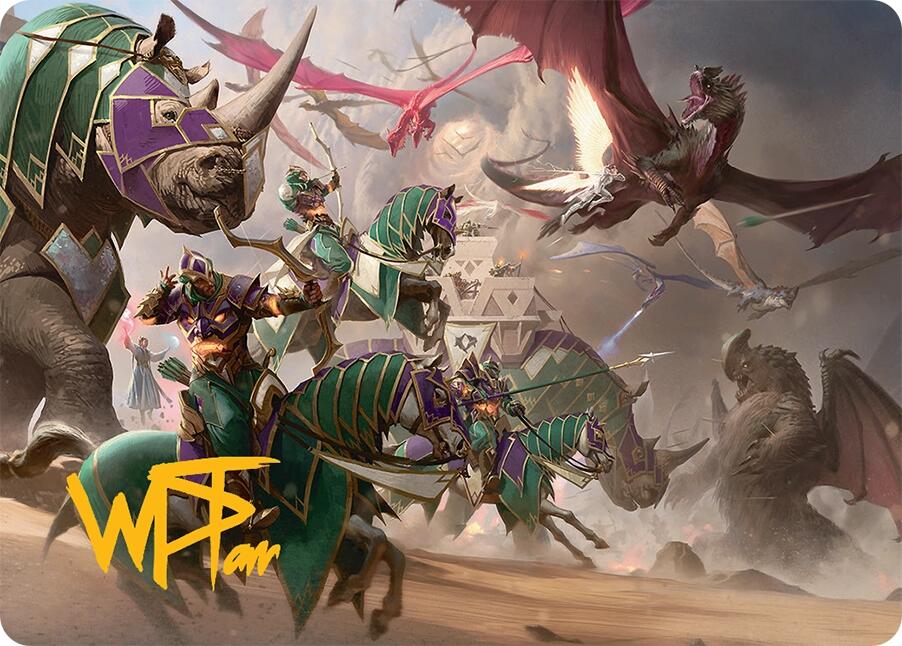 United Battlefront Art Card (5/54) (Gold-Stamped Signature) [Tarkir: Dragonstorm Art Series] | Exor Games Bridgewater