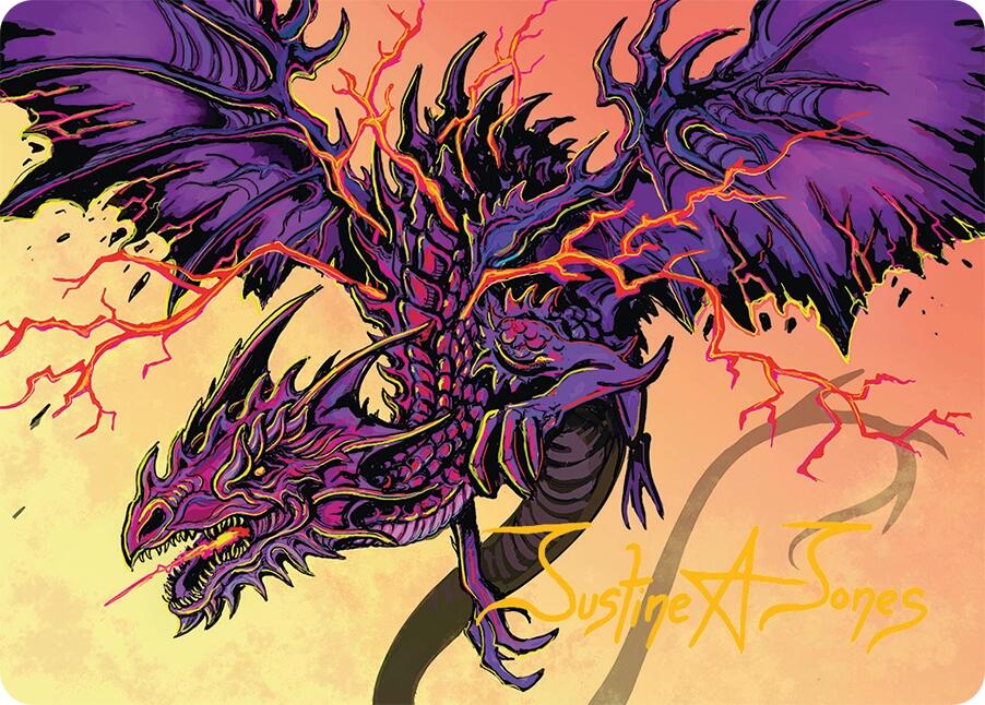 Stormshriek Feral Art Card (35/54) (Gold-Stamped Signature) [Tarkir: Dragonstorm Art Series] | Exor Games Bridgewater