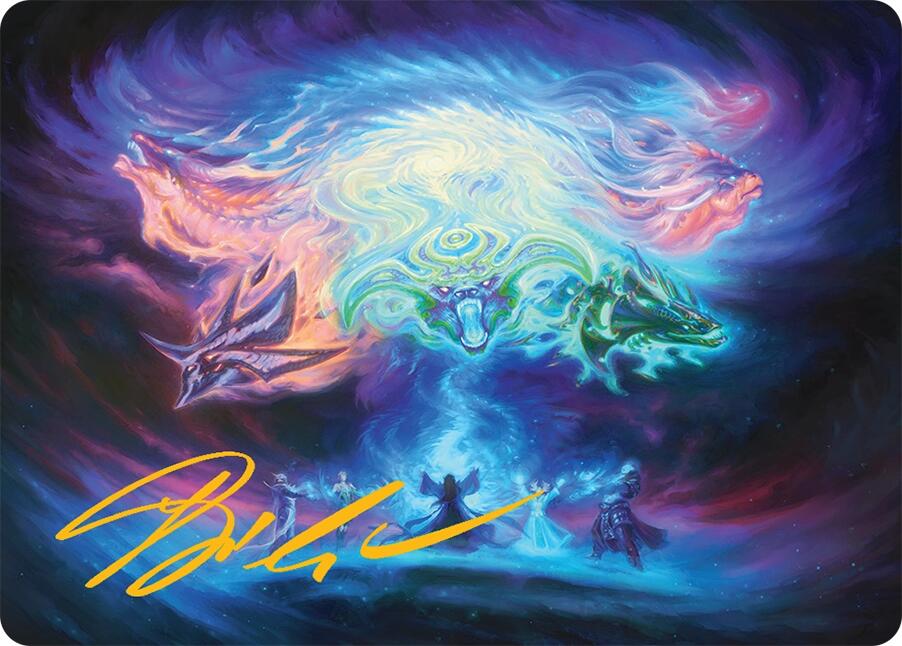 Call the Spirit Dragons Art Card (21/54) (Gold-Stamped Signature) [Tarkir: Dragonstorm Art Series] | Exor Games Bridgewater