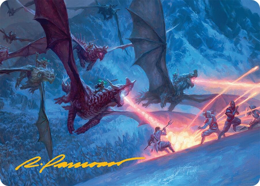 Dragonback Assault Art Card (22/54) (Gold-Stamped Signature) [Tarkir: Dragonstorm Art Series] | Exor Games Bridgewater