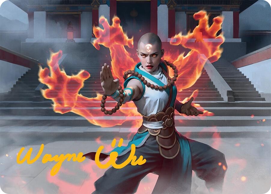 Flamehold Grappler Art Card (24/54) (Gold-Stamped Signature) [Tarkir: Dragonstorm Art Series] | Exor Games Bridgewater