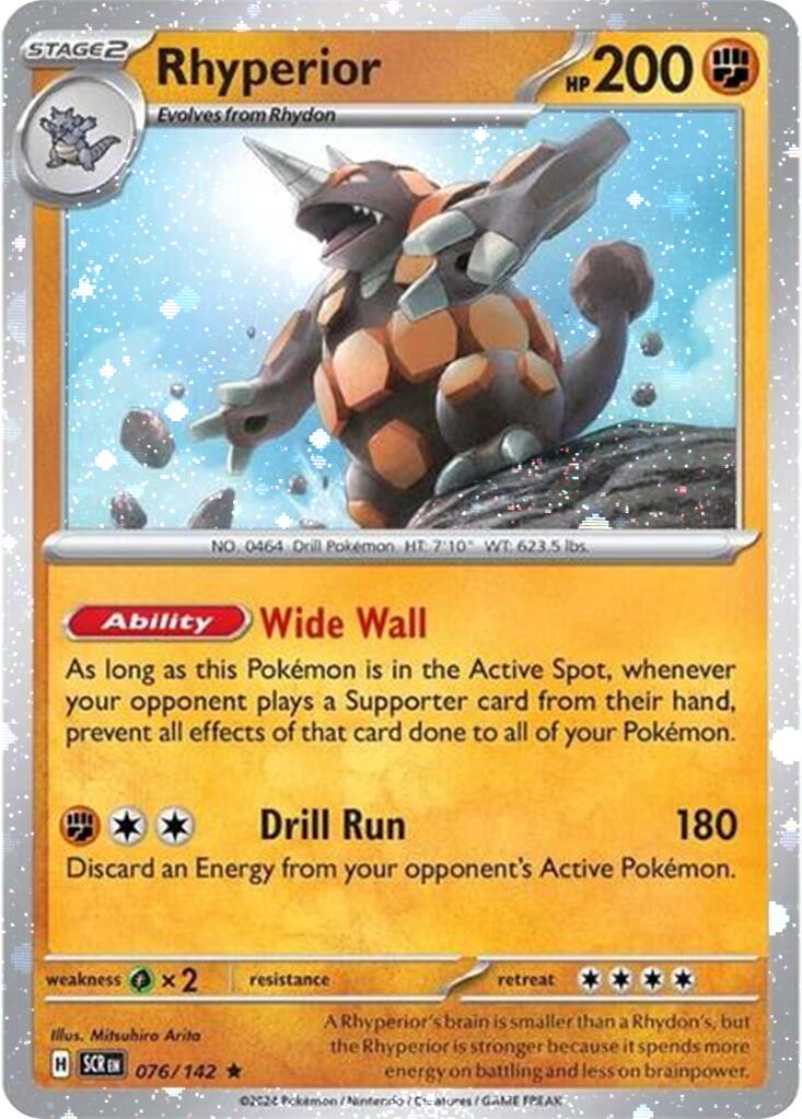 Rhyperior (076/142) (Cosmos Holo) [Scarlet & Violet: Stellar Crown] | Exor Games Bridgewater