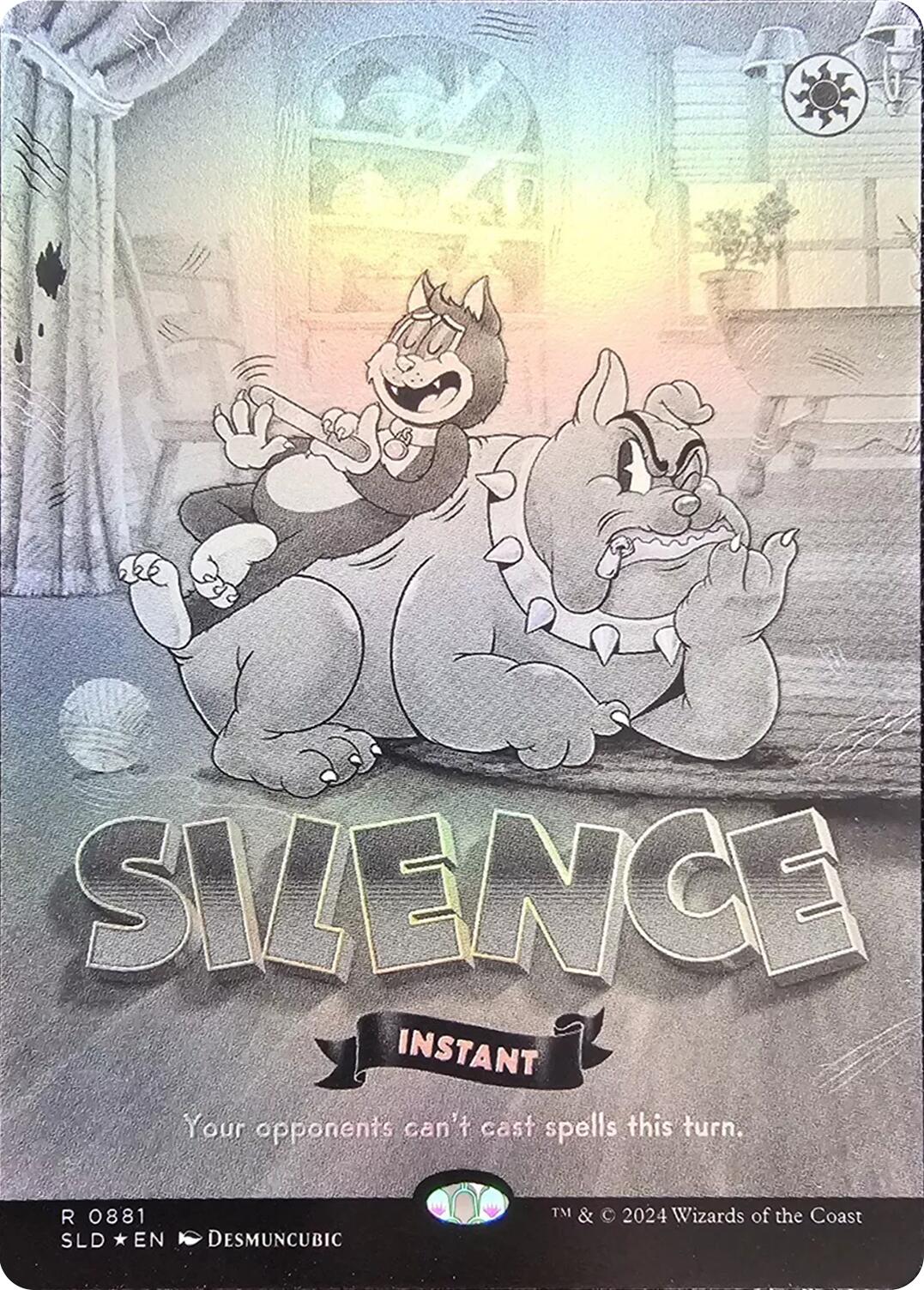 Silence (0881) (Black & White Foil) [Secret Lair Drop Series] | Exor Games Bridgewater