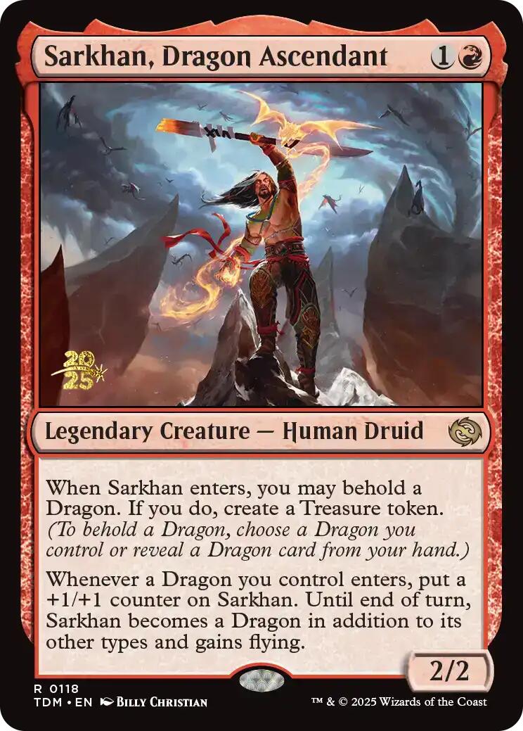 Sarkhan, Dragon Ascendant [Tarkir: Dragonstorm Prerelease Promos] | Exor Games Bridgewater