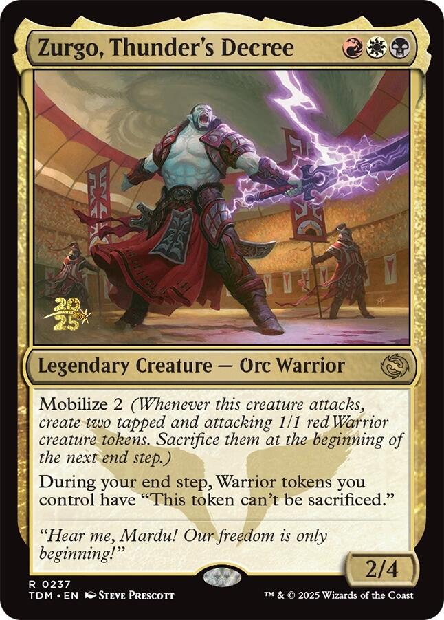 Zurgo, Thunder's Decree [Tarkir: Dragonstorm Prerelease Promos] | Exor Games Bridgewater