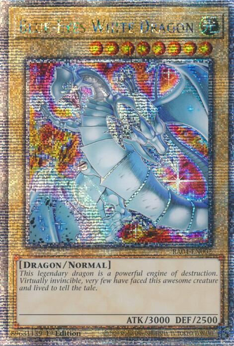 Blue-Eyes White Dragon (New Art) [RA04-EN002] Quarter Century Secret Rare | Exor Games Bridgewater