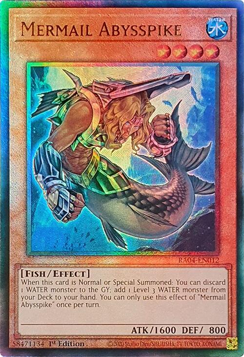 Mermail Abysspike [RA04-EN012] Prismatic Ultimate Rare | Exor Games Bridgewater