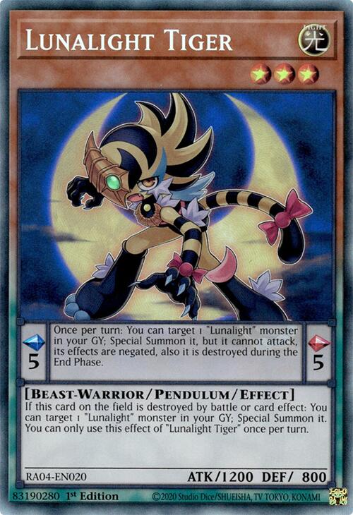 Lunalight Tiger [RA04-EN020] Prismatic Collector's Rare | Exor Games Bridgewater