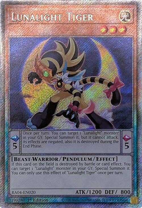 Lunalight Tiger [RA04-EN020] Platinum Secret Rare | Exor Games Bridgewater