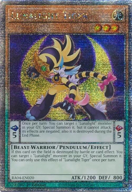 Lunalight Tiger [RA04-EN020] Quarter Century Secret Rare | Exor Games Bridgewater