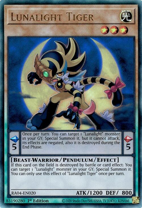 Lunalight Tiger [RA04-EN020] Prismatic Ultimate Rare | Exor Games Bridgewater