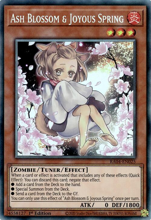 Ash Blossom & Joyous Spring (Alternate Art) [RA04-EN025] Prismatic Collector's Rare | Exor Games Bridgewater