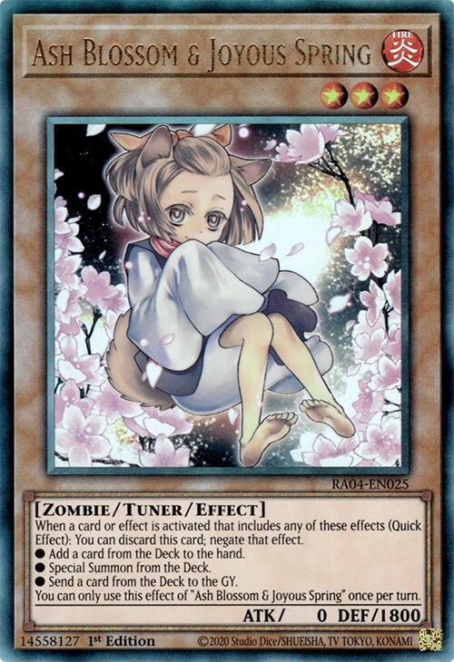 Ash Blossom & Joyous Spring (Alternate Art) [RA04-EN025] Prismatic Ultimate Rare | Exor Games Bridgewater