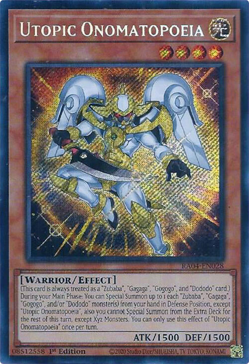 Utopic Onomatopoeia [RA04-EN028] Secret Rare | Exor Games Bridgewater