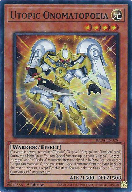 Utopic Onomatopoeia [RA04-EN028] Super Rare | Exor Games Bridgewater