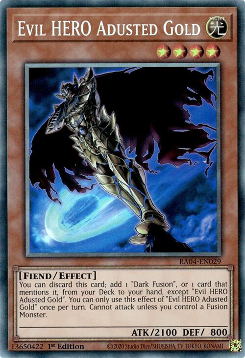 Evil HERO Adusted Gold [RA04-EN029] Prismatic Collector's Rare | Exor Games Bridgewater