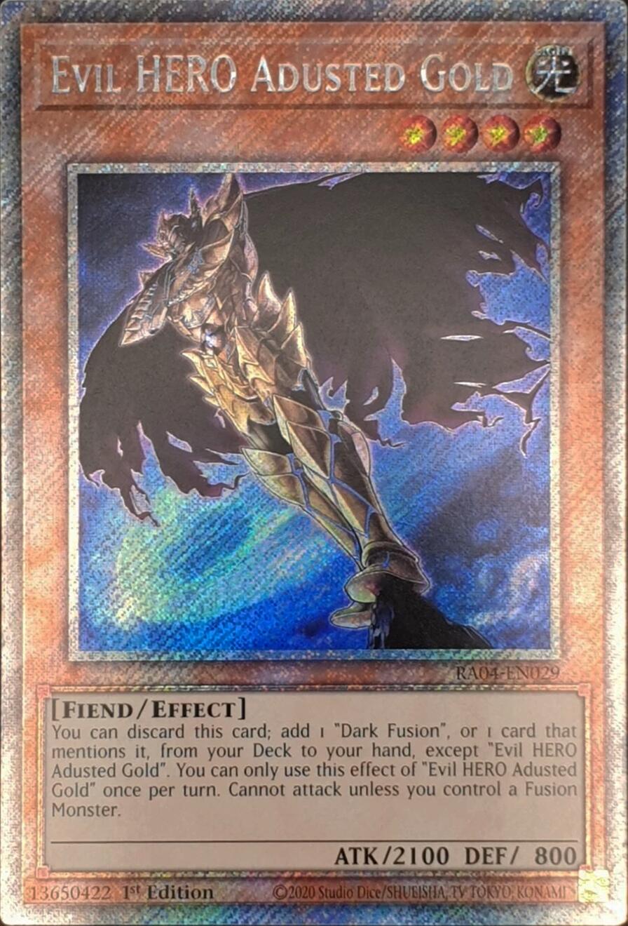 Evil HERO Adusted Gold [RA04-EN029] Platinum Secret Rare | Exor Games Bridgewater
