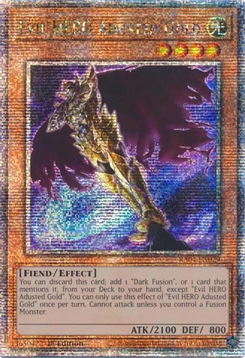Evil HERO Adusted Gold [RA04-EN029] Quarter Century Secret Rare | Exor Games Bridgewater