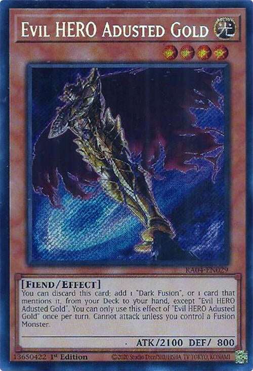 Evil HERO Adusted Gold [RA04-EN029] Secret Rare | Exor Games Bridgewater