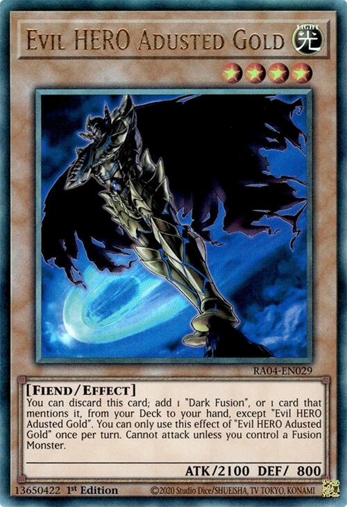 Evil HERO Adusted Gold [RA04-EN029] Prismatic Ultimate Rare | Exor Games Bridgewater
