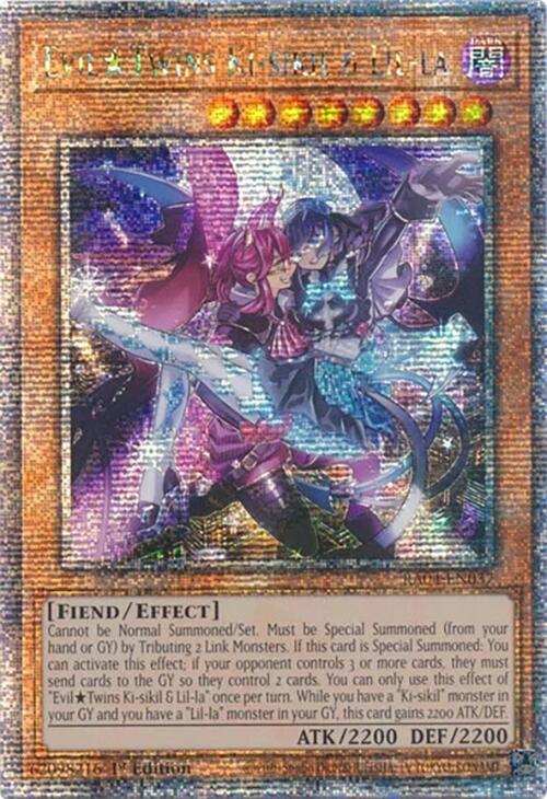 EvilTwins Ki-sikil & Lil-la [RA04-EN037] Quarter Century Secret Rare | Exor Games Bridgewater
