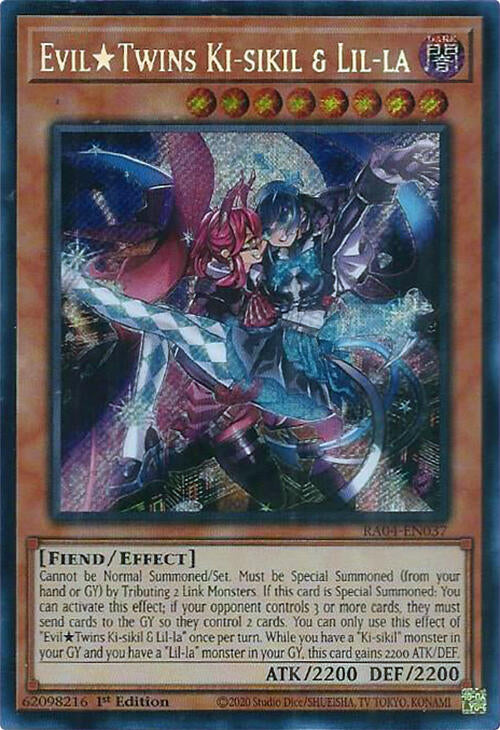 EvilTwins Ki-sikil & Lil-la [RA04-EN037] Secret Rare | Exor Games Bridgewater