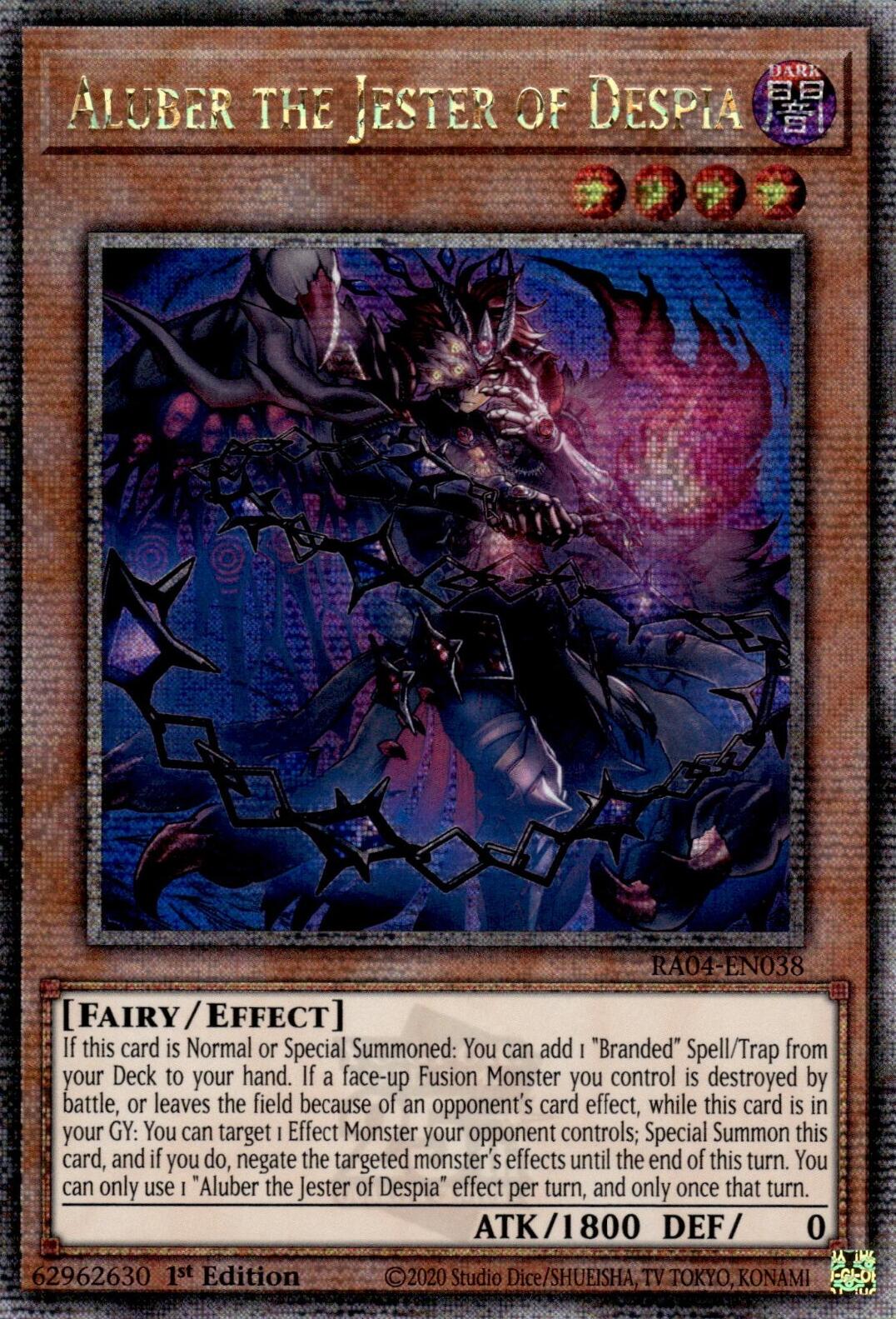 Aluber the Jester of Despia (New Art) [RA04-EN038] Quarter Century Secret Rare | Exor Games Bridgewater