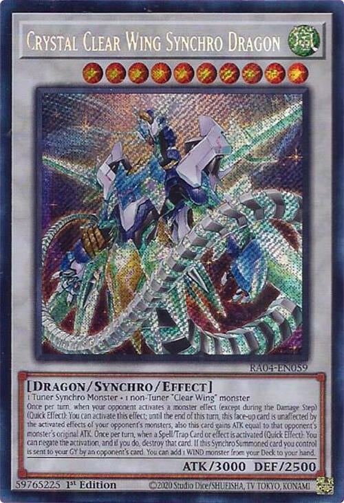 Crystal Clear Wing Synchro Dragon [RA04-EN059] Secret Rare | Exor Games Bridgewater