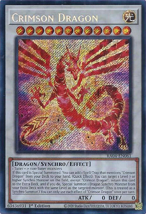 Crimson Dragon (card) [RA04-EN061] Secret Rare | Exor Games Bridgewater