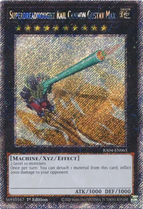 Superdreadnought Rail Cannon Gustav Max [RA04-EN063] Platinum Secret Rare | Exor Games Bridgewater