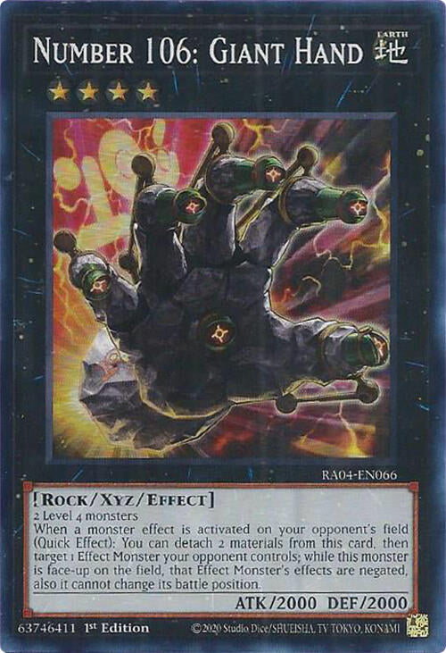 Number 106: Giant Hand [RA04-EN066] Super Rare | Exor Games Bridgewater