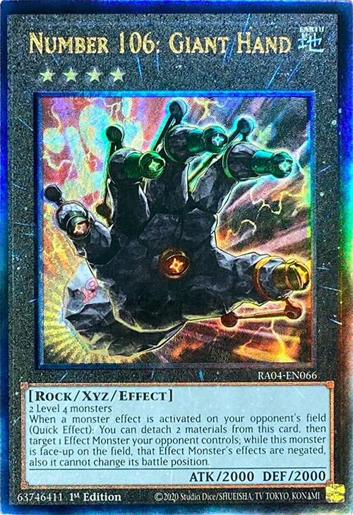 Number 106: Giant Hand [RA04-EN066] Prismatic Ultimate Rare | Exor Games Bridgewater