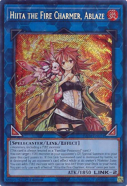 Hiita the Fire Charmer, Ablaze [RA04-EN074] Secret Rare | Exor Games Bridgewater