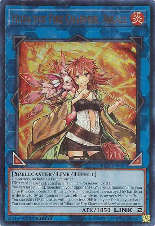 Hiita the Fire Charmer, Ablaze [RA04-EN074] Ultra Rare | Exor Games Bridgewater