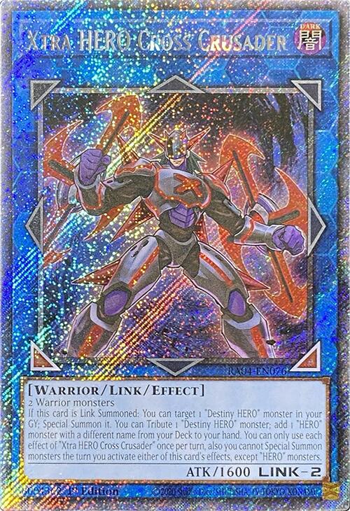Xtra HERO Cross Crusader [RA04-EN076] Platinum Secret Rare | Exor Games Bridgewater