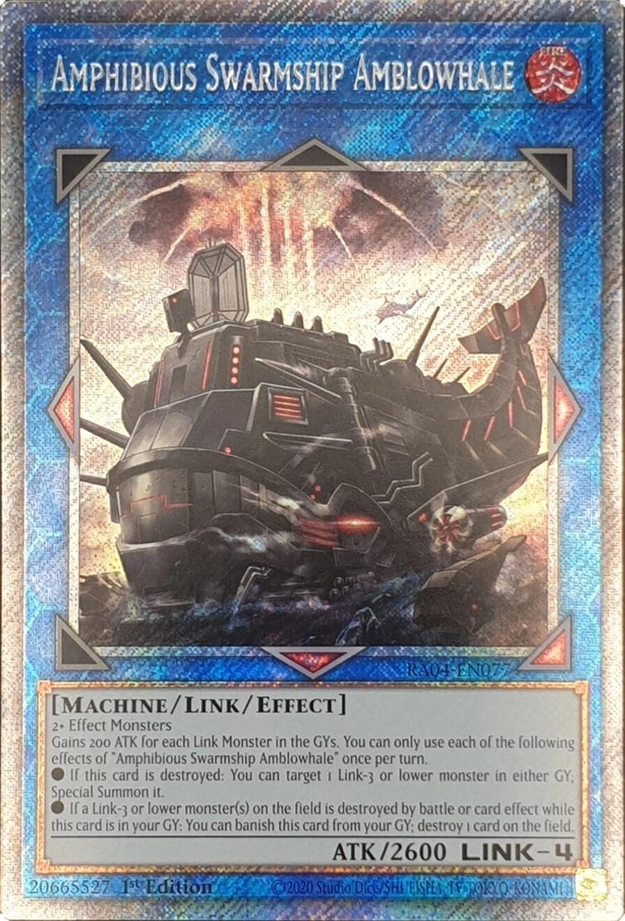 Amphibious Swarmship Amblowhale [RA04-EN077] Platinum Secret Rare | Exor Games Bridgewater