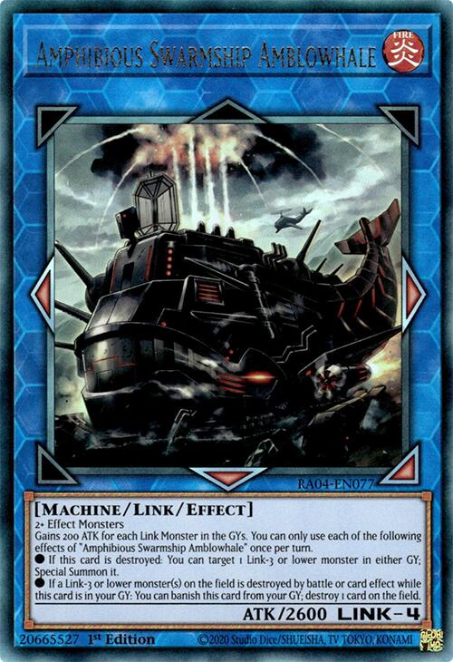 Amphibious Swarmship Amblowhale [RA04-EN077] Prismatic Ultimate Rare | Exor Games Bridgewater
