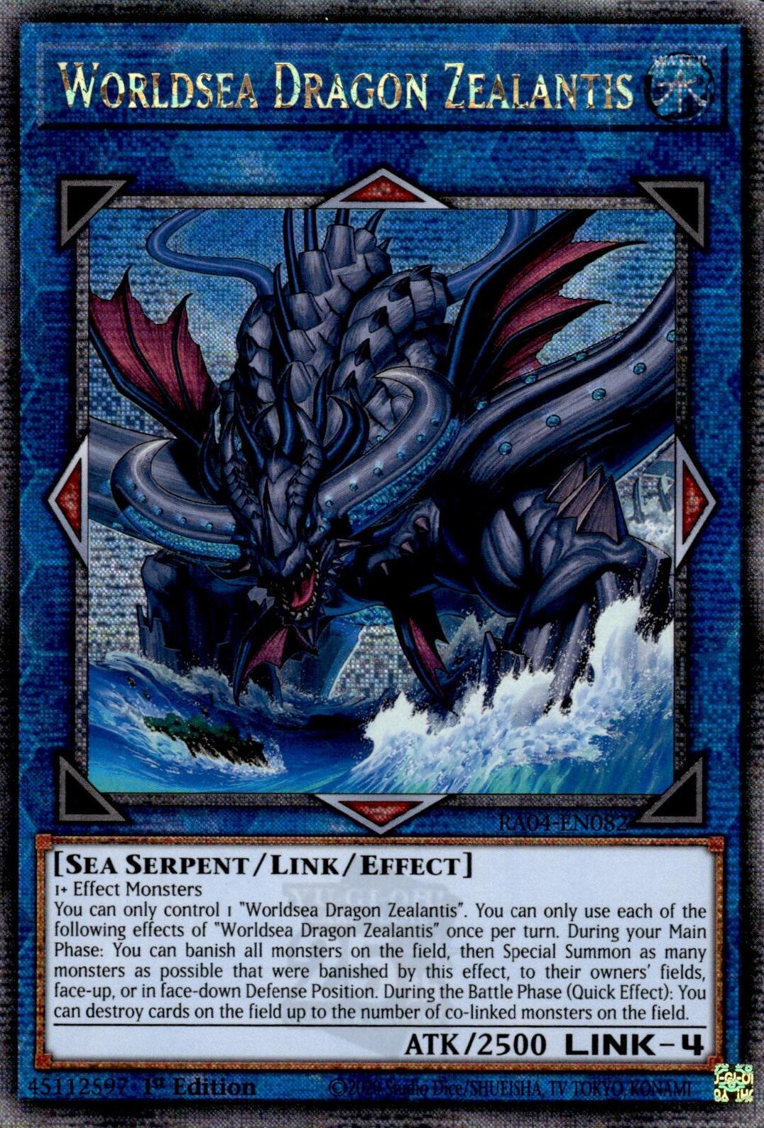 Worldsea Dragon Zealantis [RA04-EN082] Quarter Century Secret Rare | Exor Games Bridgewater