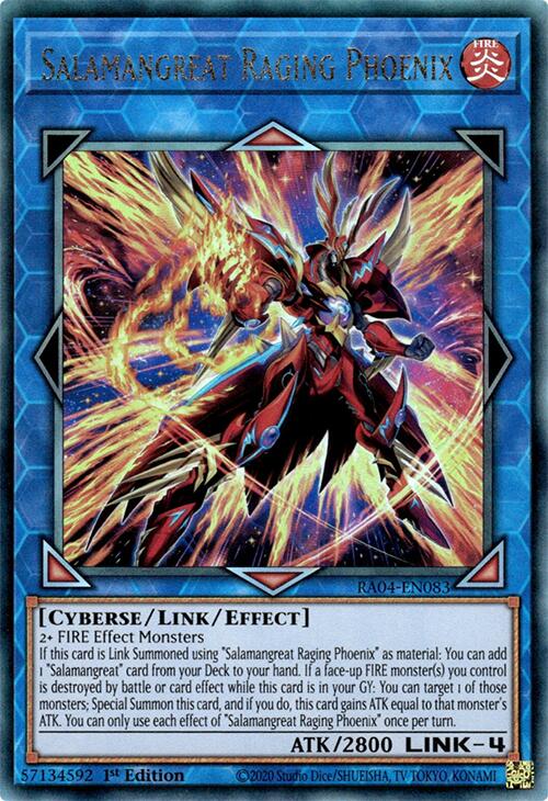 Salamangreat Raging Phoenix [RA04-EN083] Prismatic Ultimate Rare | Exor Games Bridgewater