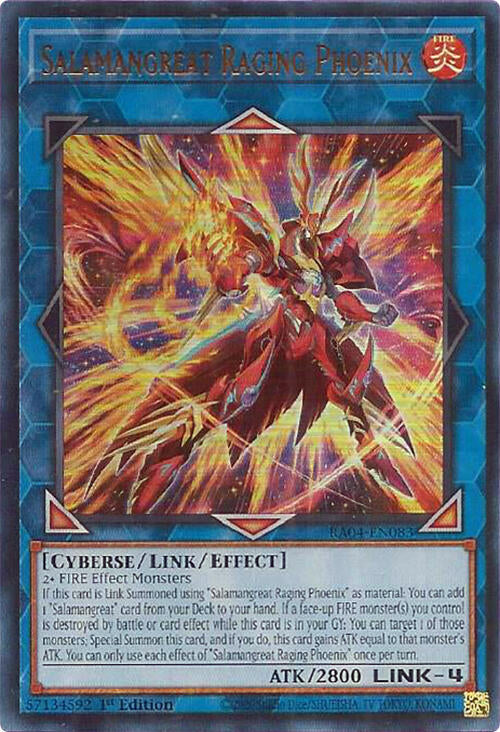 Salamangreat Raging Phoenix [RA04-EN083] Ultra Rare | Exor Games Bridgewater