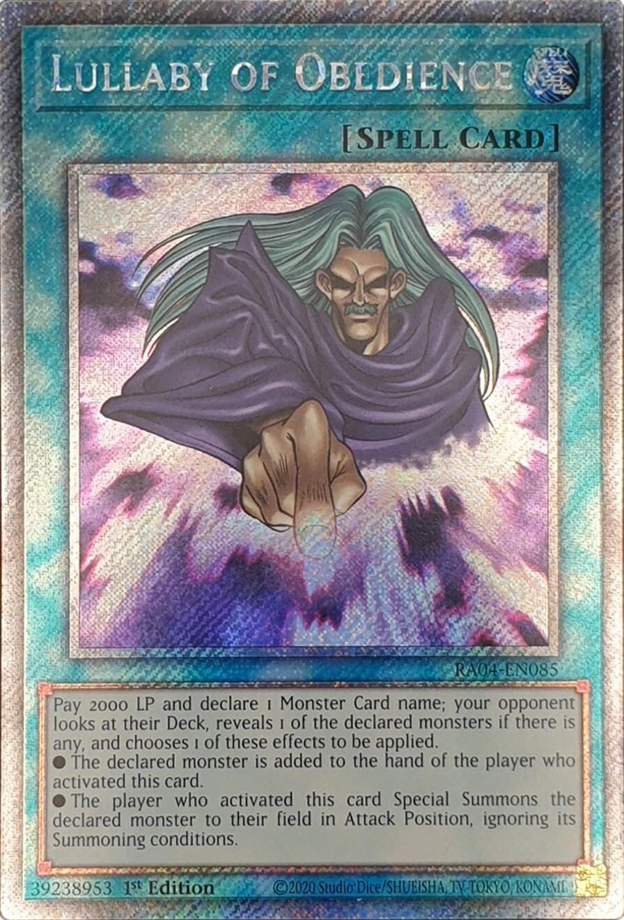 Lullaby of Obedience [RA04-EN085] Platinum Secret Rare | Exor Games Bridgewater