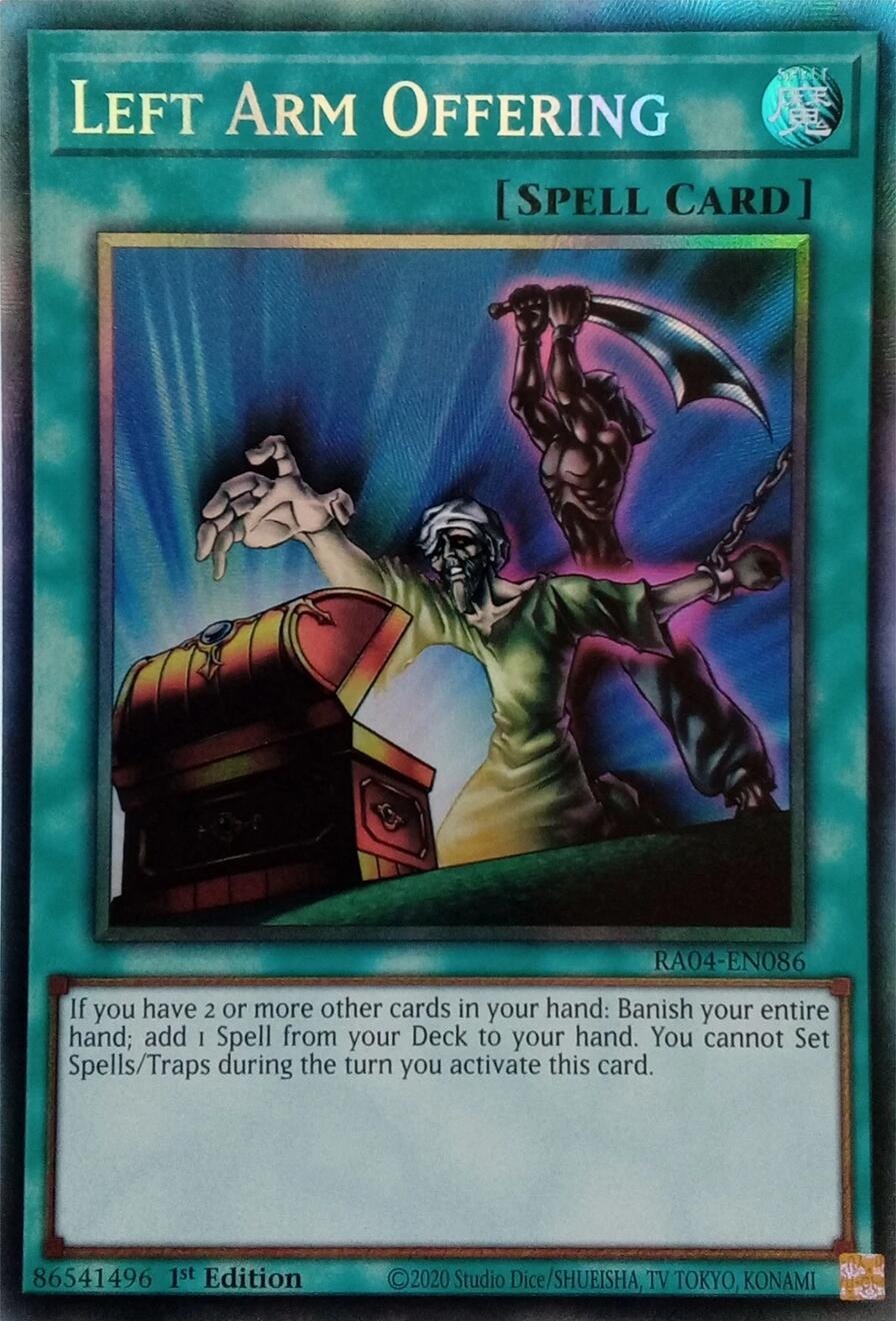 Left Arm Offering [RA04-EN086] Prismatic Collector's Rare | Exor Games Bridgewater